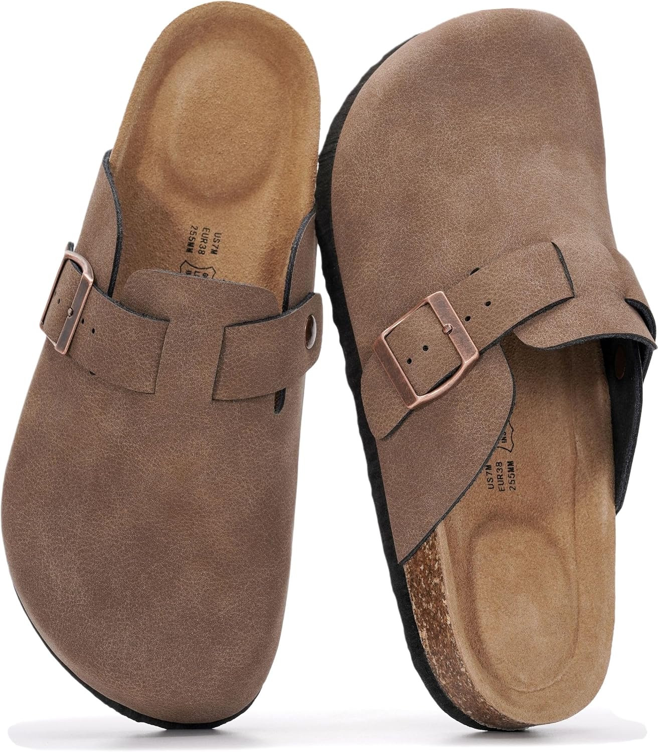 100% Genuine Leather Slip-on Footbed Clogs for Women - Fall Shoes for Women | Amazon (US)