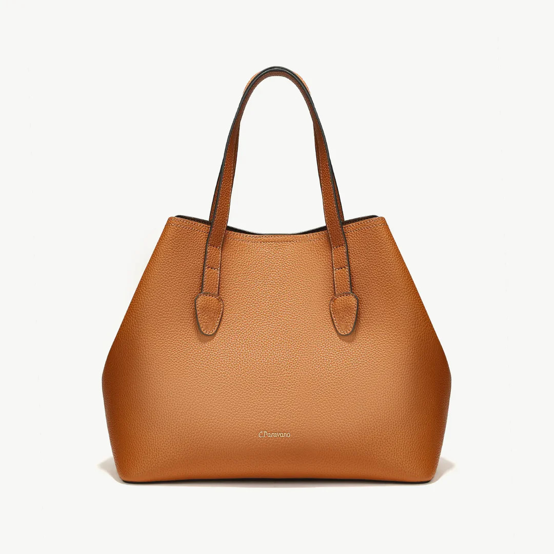 Napoli Smooth Leather Tote Bag Brown | C.Paravano | cparavano