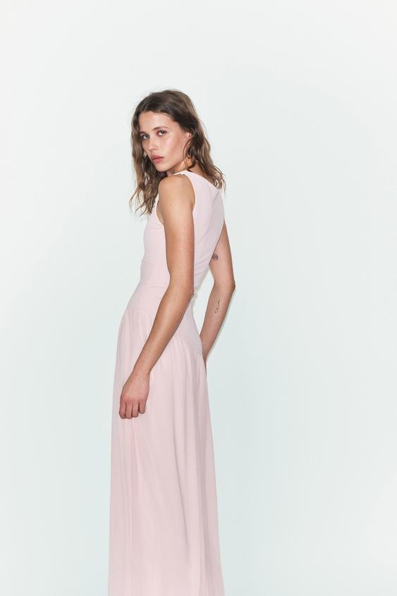 LONG COMBINATION TULLE DRESS | Zara US