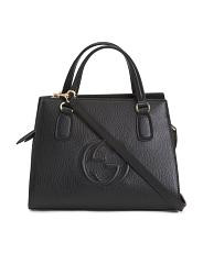 Made In Italy Leather Small Soho Tote With Shoulder Strap | TJ Maxx