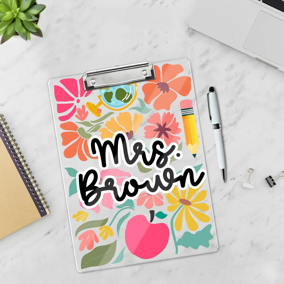 Personalized Teacher Clipboard, Custom Composition Clipboard With Name, Back to School Gifts, Tea... | Etsy (US)