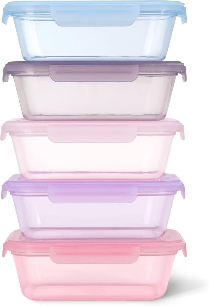 Ello Snap & Nest 10-Piece 4.5 Cup Plastic Meal Prep Set, Reusable Food Containers for Healthy Eat... | Amazon (US)