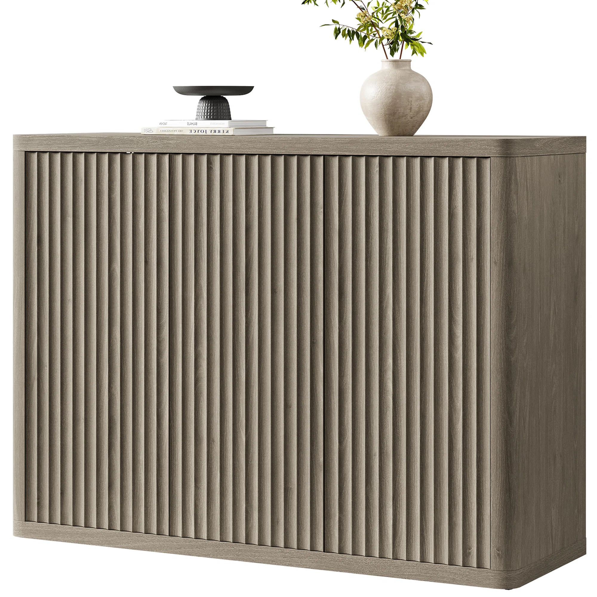 Cesiro 46.65'' W Sideboard With 3 Fluted Doors And Adjustable Shelves | Wayfair North America
