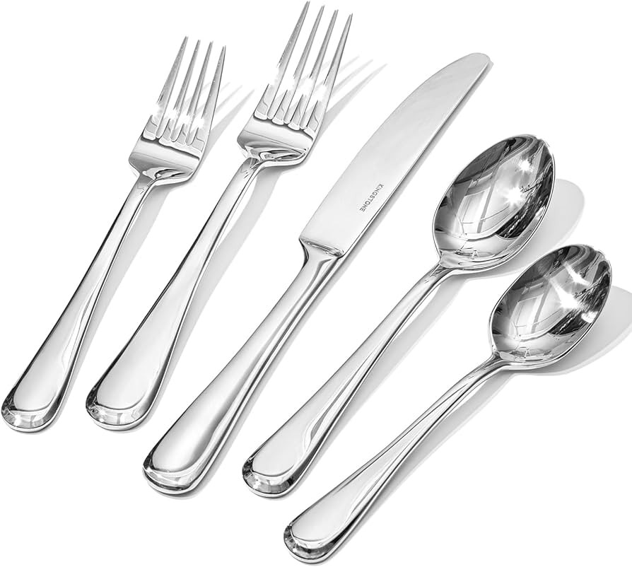 KINGSTONE 40 Pieces Silverware Set for 8, Premium Stainless Steel Flatware Set, Heavy Duty and Mo... | Amazon (US)