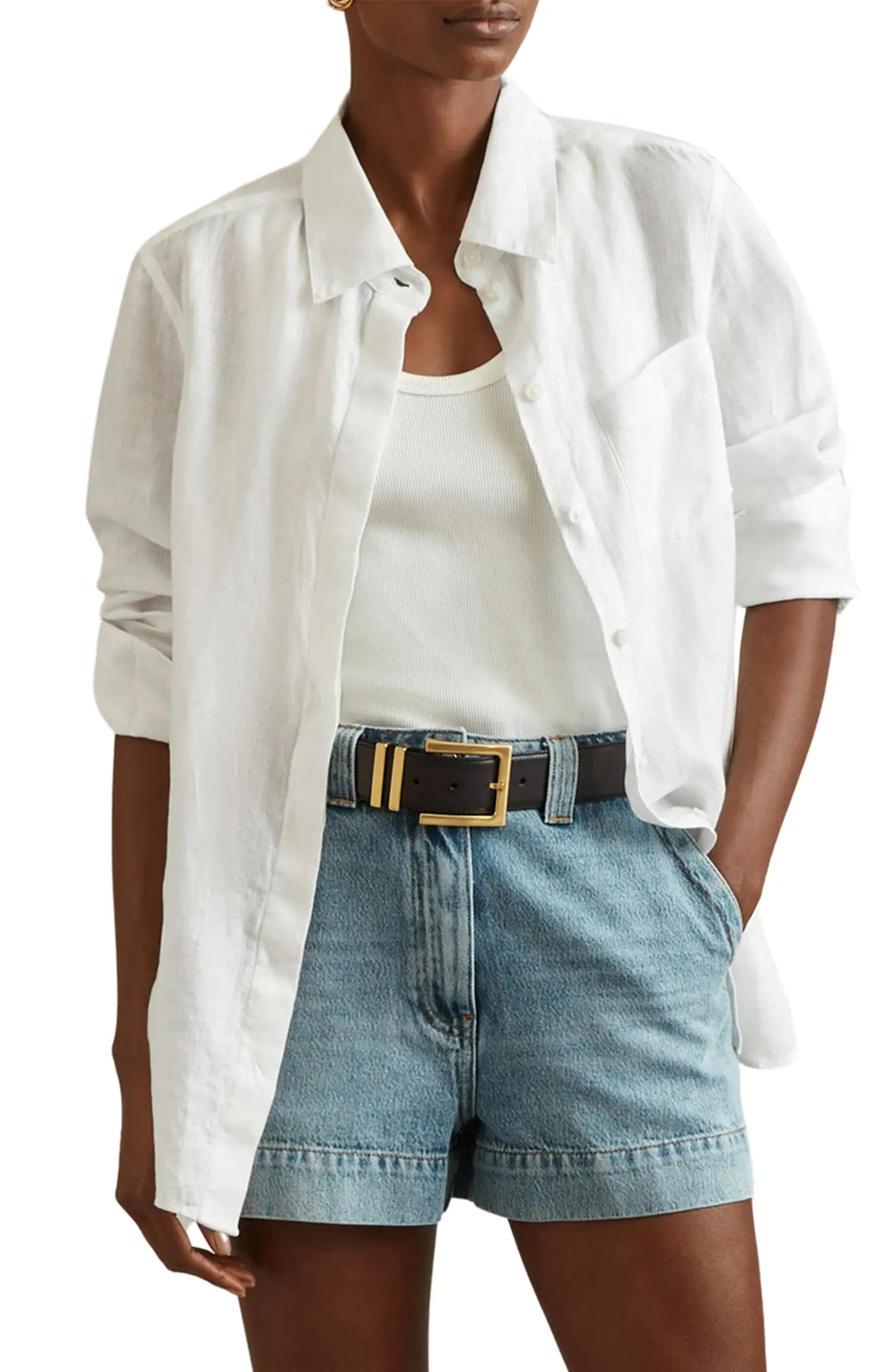 Belle Linen Button-Up Shirt | Nordstrom