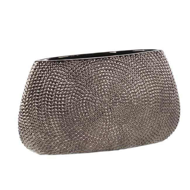 Urban Trends Collection  Ceramic Elliptical Vase Small Pimpled Polished Chrome - Silver | Walmart (US)