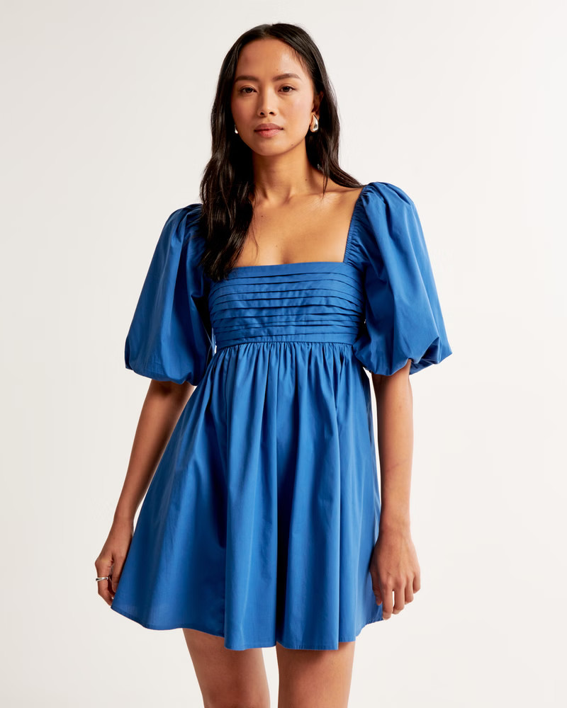 Women's Emerson Poplin Puff Sleeve Mini Dress | Women's Dresses & Jumpsuits | Abercrombie.com | Abercrombie & Fitch (US)