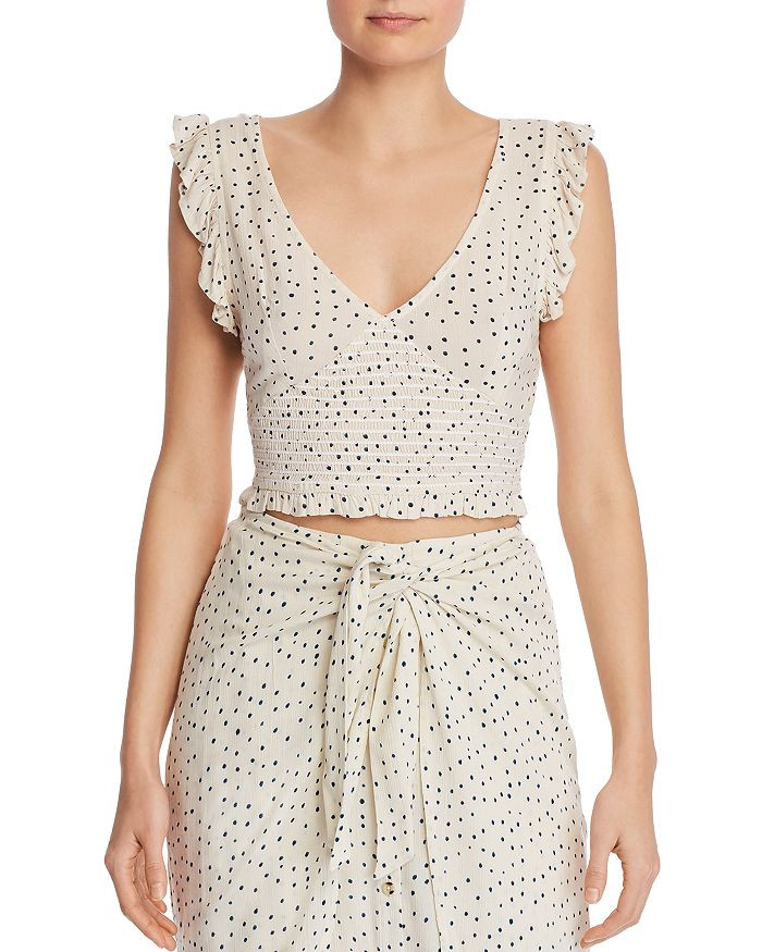 AQUA
           
   
               
                   Smocked Polka Dot Cropped Top - 100% Excl... | Bloomingdale's (US)