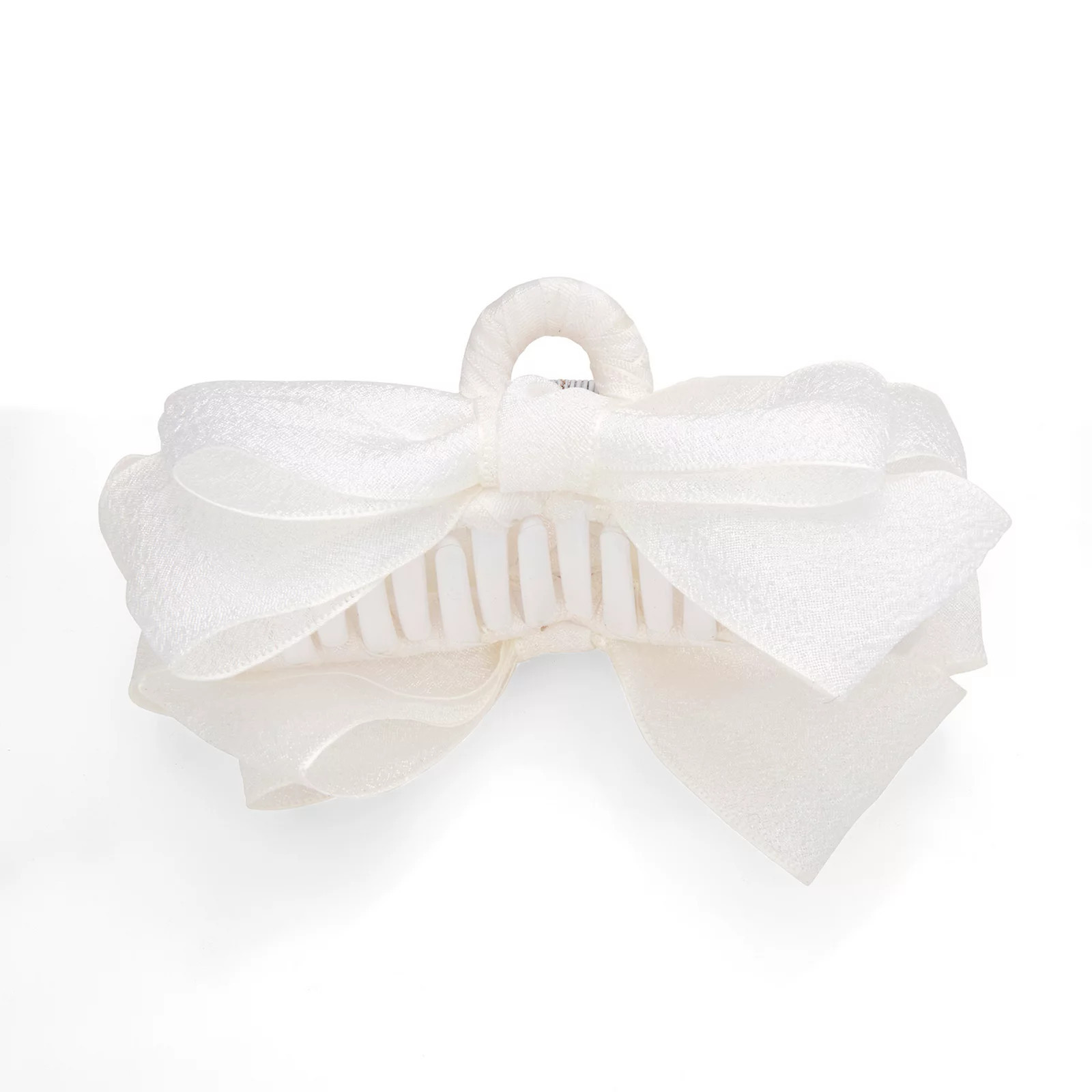 Emberly Fabric Bow Claw Clip, White | Kohl's