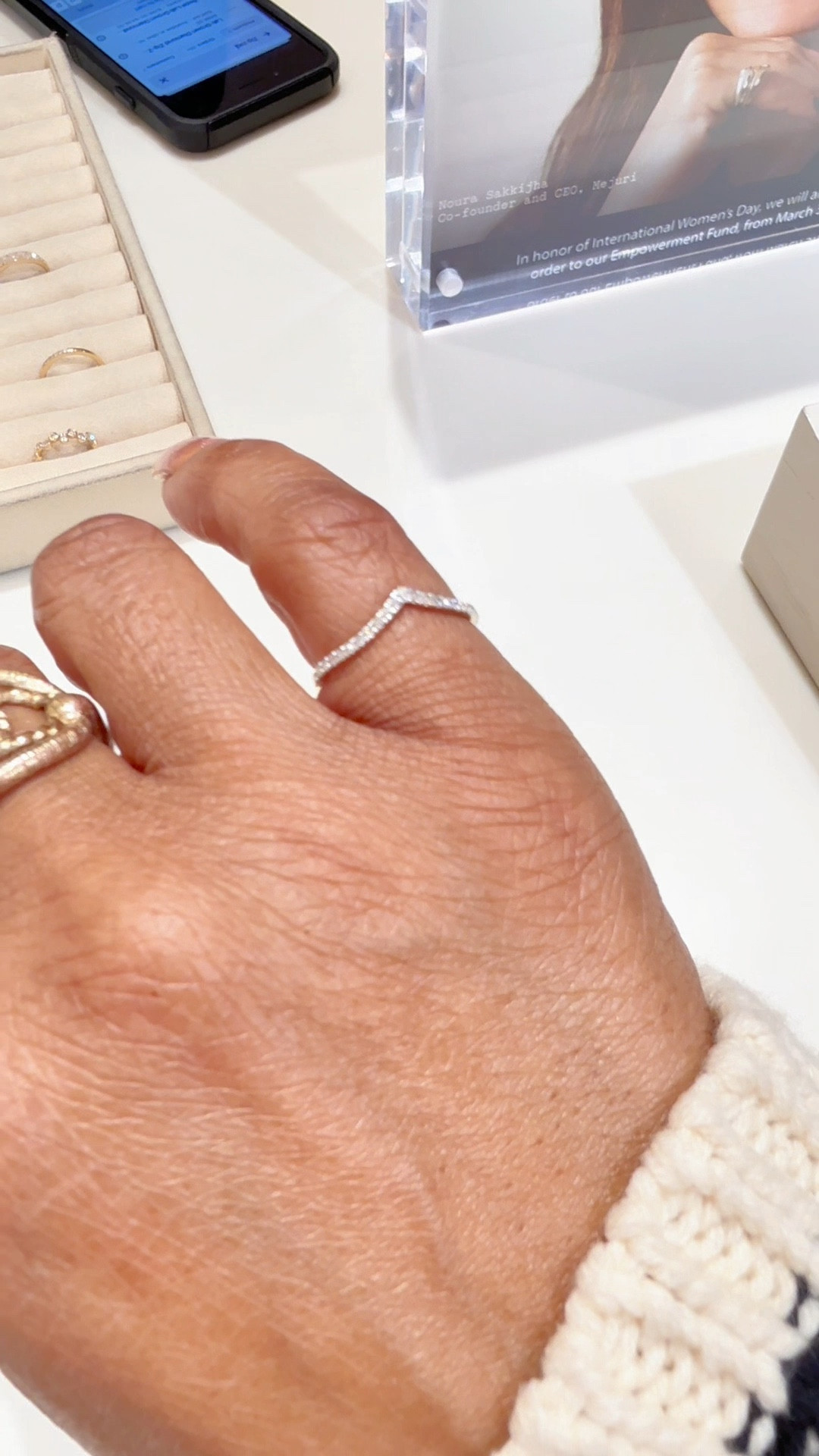 This one also looks good in a stack with a similar shaped 2nd ring. 
Cute ring! 

#LTKOver40 #LTKStyleTip #LTKWatchNow