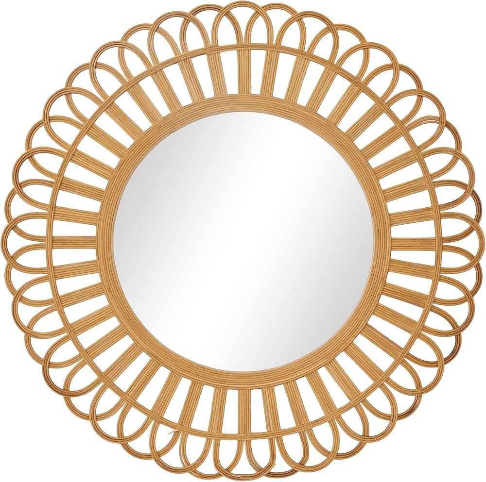 Deco 79 Rattan Starburst Handmade Room Wall Mirror Entryway Mirror, Wall Mounted Mirror 35" x 1" ... | Amazon (US)