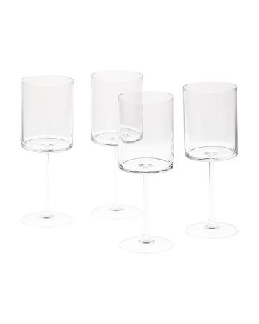 Set Of 4 Flat Bottom Acrylic Wine Glasses | TJ Maxx