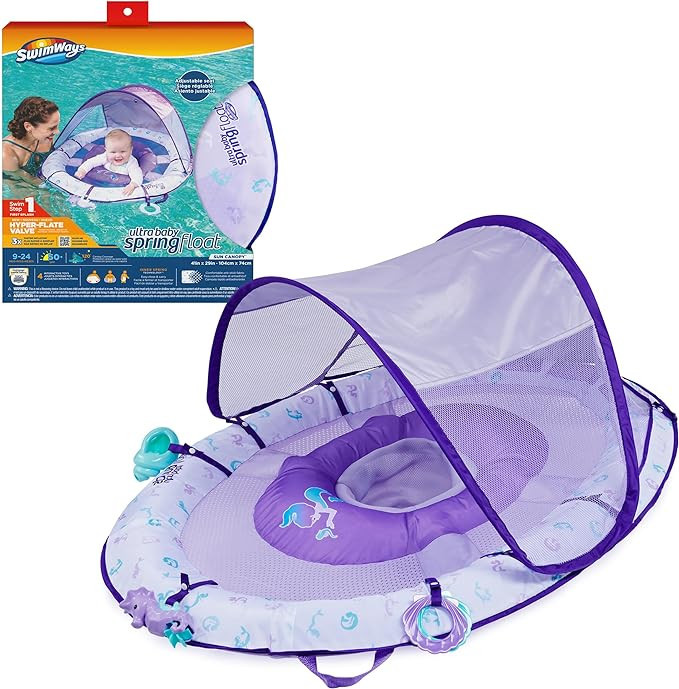 Swimways Ultra Baby Spring Float, Premium Inflatable Baby Pool Float with Sun Canopy, Fast Inflat... | Amazon (US)