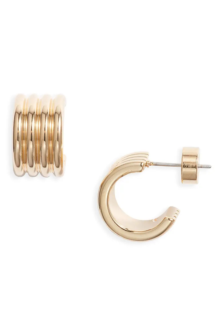 Demi Fine Wide Ridge Hoop Earrings (Women) | Nordstrom | Nordstrom