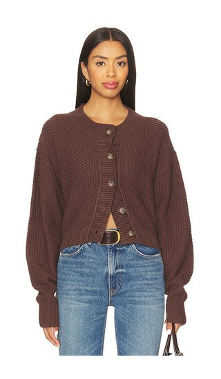 Free People Lila Cardi in Brown. - size S | Revolve Clothing (Global)
