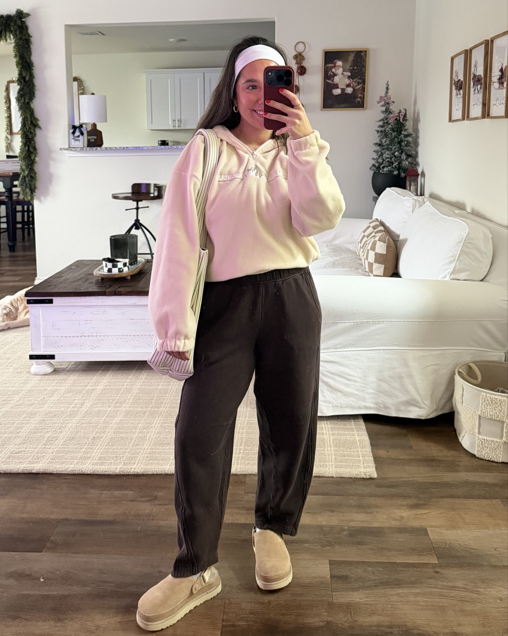 Causal winter work from home outfit, OOTD: @aerie barrel sweatpants @shein hooded pullover @ugg slip on clogs 

#LTKdayinmylife #LTKHoliday #LTKGiftGuide