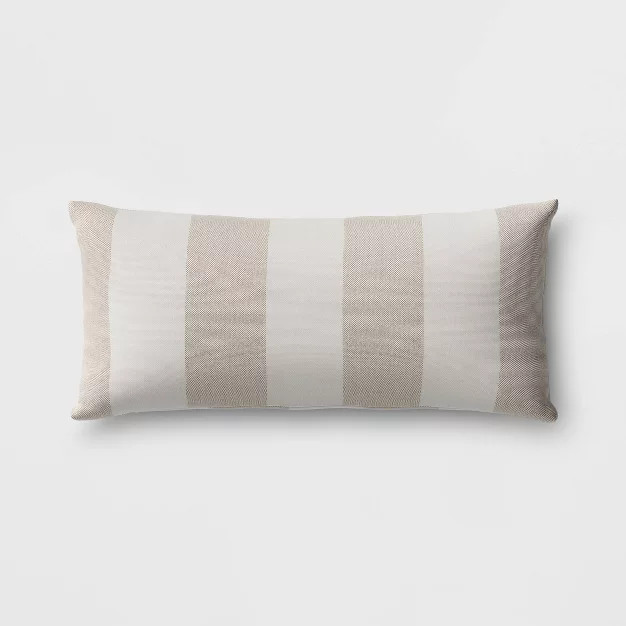 Cabana Stripe Outdoor Lumbar Throw Pillow DuraSeason Fabric™ - Threshold™ | Target