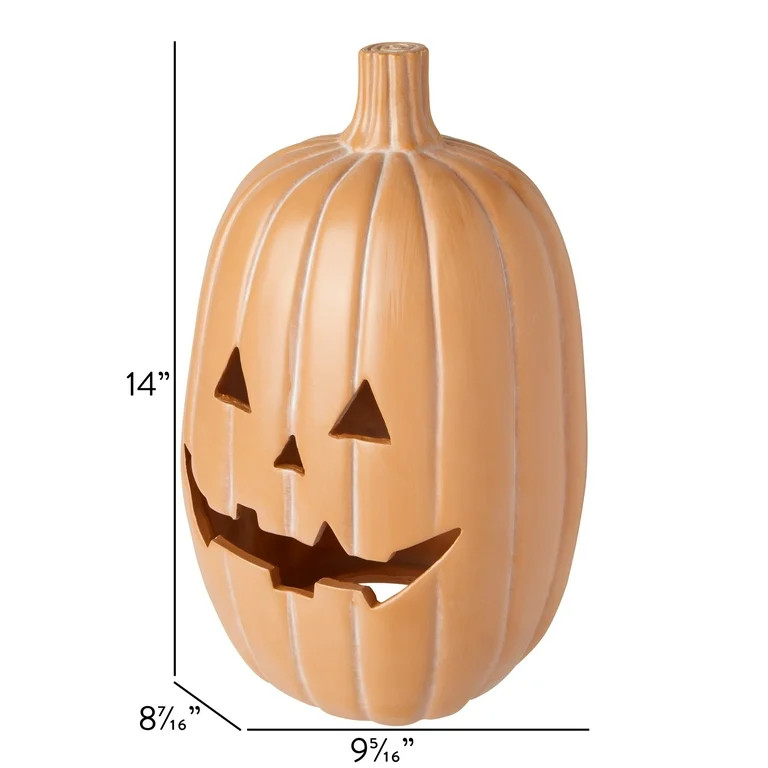 My Texas House 14-Inch-Tall Orange Resin Pumpkin | Walmart (US)