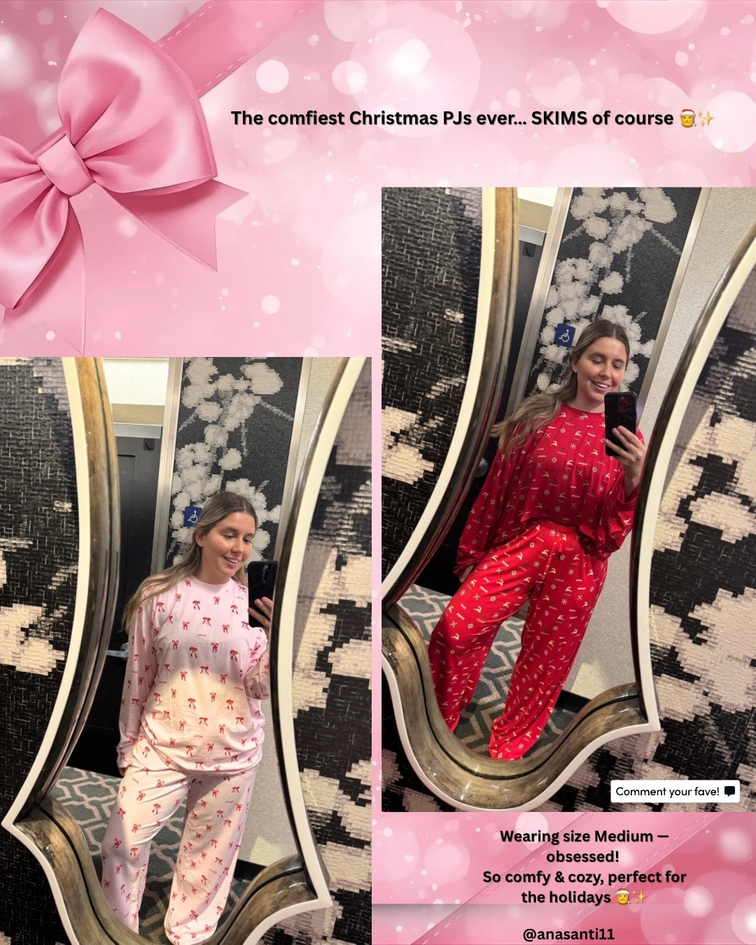 The comfiest Christmas PJs ever… SKIMS of course 🎅✨
These SKIMS Christmas pajamas are buttery soft, perfectly fitted, and so luxe for cozy nights or Christmas morning.! 

#SkimsPajamas #ChristmasPJs #HolidayLoungewear #SkimsStyle #LTKFinds #CozyChristmas #ChristmasOutfitInspo #LTKStyle #LTKUnderTheTree #HolidayVibes #SkimsSet #LTKCozy #HolidayAesthetic #ChristmasMorning #HolidayFavorites #LTKSeason #SkimsLove #CozyChic #ChristmasInspo #WinterEssentials #HolidayOOTD #LuxuryLoungewear #LTKChristmas #HolidayEdit #LTKFashion #LTKWomen #ChristmasVibes #christmaspjs 


SKIMS Christmas pajamas, holiday loungewear, cozy Christmas outfit, SKIMS gift ideas, luxury loungewear, Christmas morning style

#LTKStyleTip #LTKGiftGuide #LTKHoliday #LTKFindsUnder50 #LTKSeasonal #LTKHome