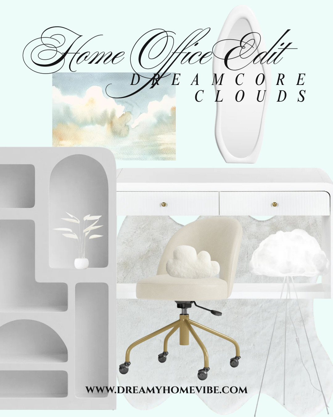 This Dreamcore Clouds home office edit is designed to soften your workday and elevate your space without sacrificing function. Every piece was chosen to create calm, flow, and visual escape—tap through to shop the full curation and recreate the feeling.
#workfromhomeaesthetic #dreamcoredecor #calmworkspace #shopthelook #homedecor 

 #LTKHome