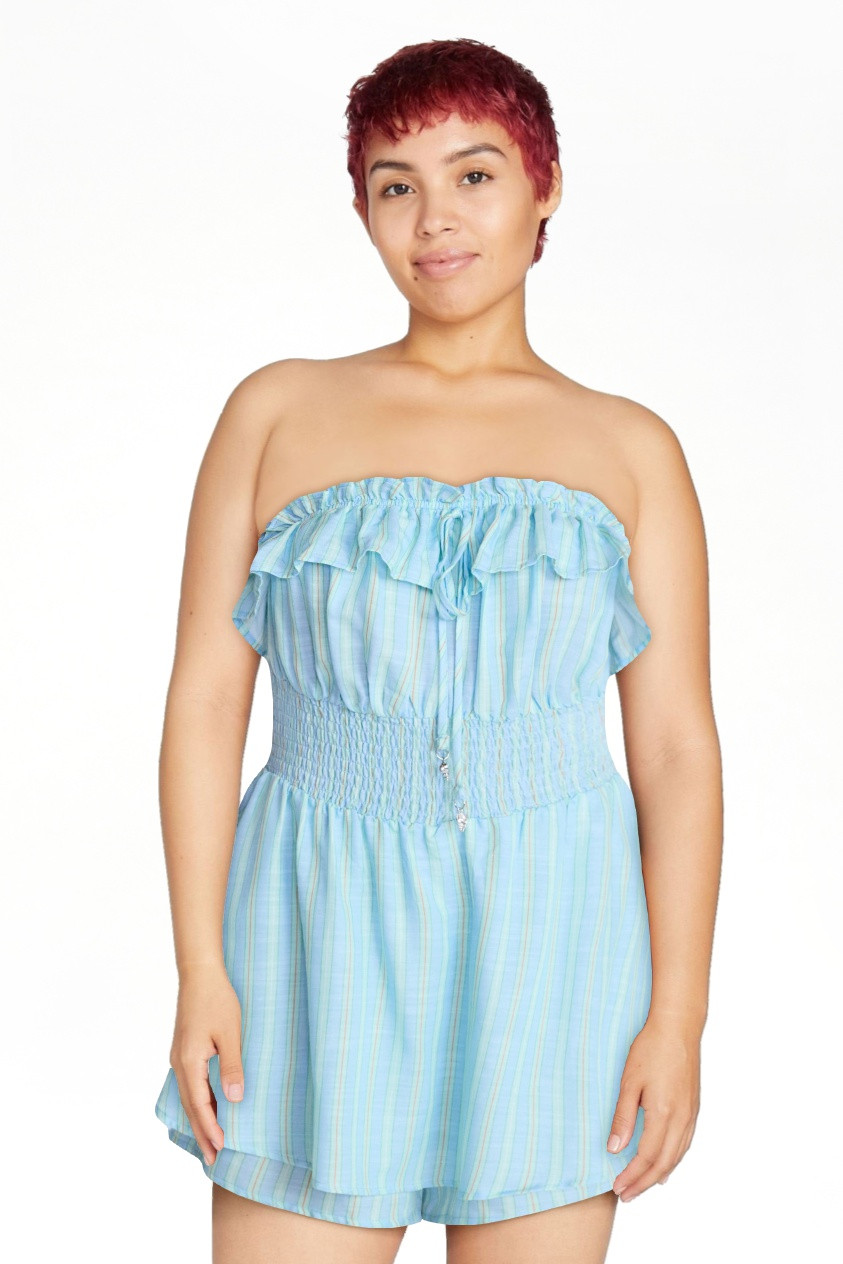 No Boundaries Strapless Ruffle Romper, Women's XXS-XXL | Walmart (US)