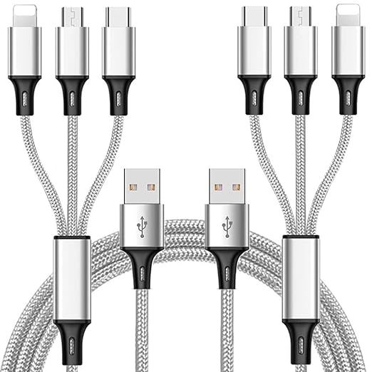 ONLYTANG Multi Charging Cable, (2Pack 5FT) Multi USB Charger Cable Aluminum Nylon 3 in 1 Universa... | Amazon (US)