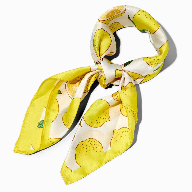 Lemon Print Silky Headwrap | Claire's (US)