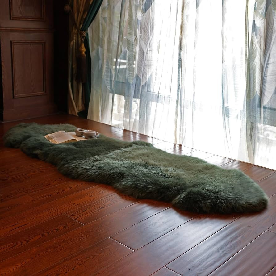 Genuine Sheepskin Rug New Zealand Fluffy Lambskin Rug, Natural Luxury Sheepskin Throw for Bedroom... | Amazon (US)