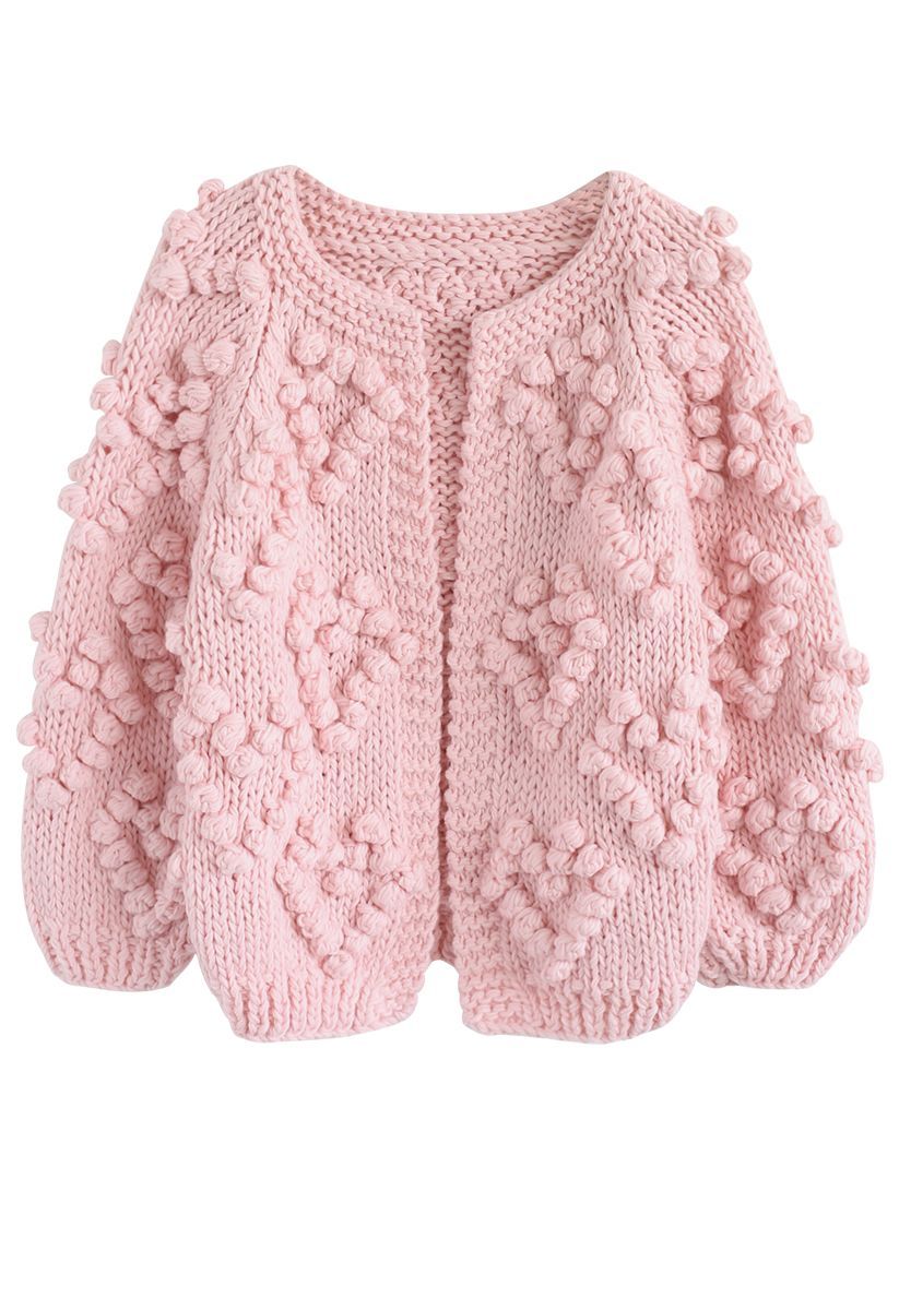 Knit Your Love Cardigan in Pink | Chicwish