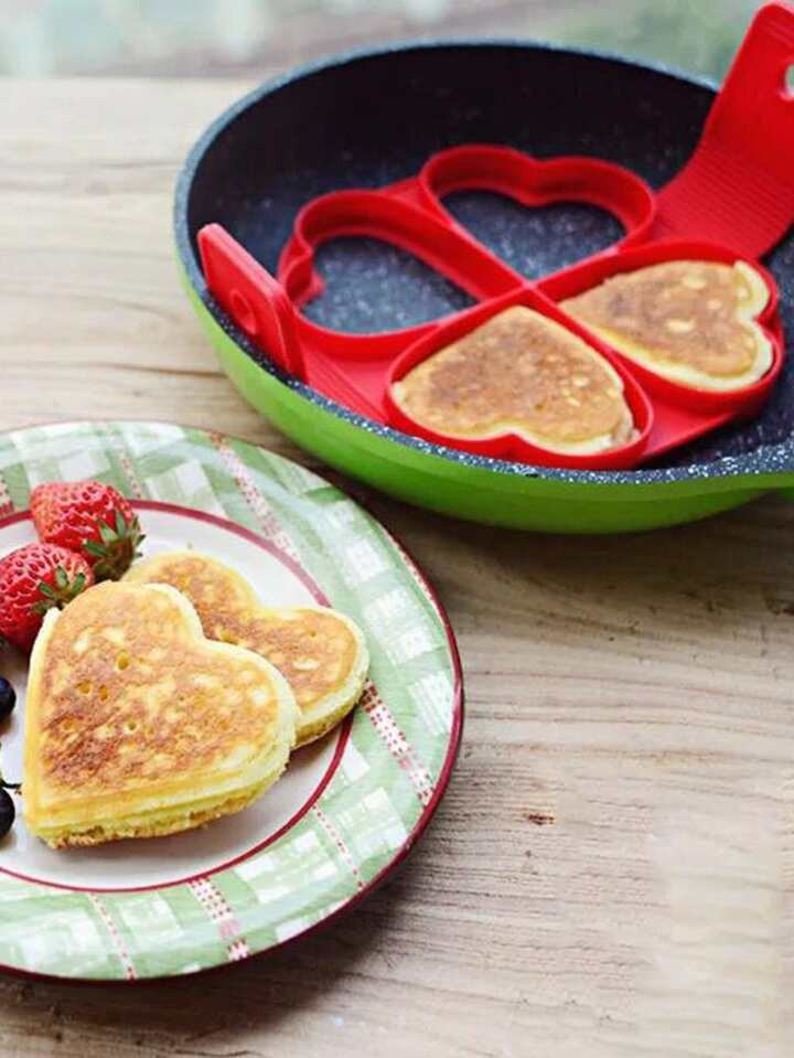 1pc Heart Shaped Silicone Egg Ring, Modern Silicone Red Egg Mold For Baking, Kitchen | SHEIN