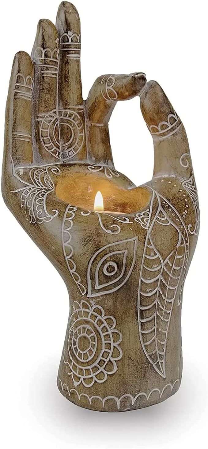WARDENA Tea Light Holders Zen Buddha Hand Candle Holder for Home Table Office Living Room Bedroom... | Amazon (US)