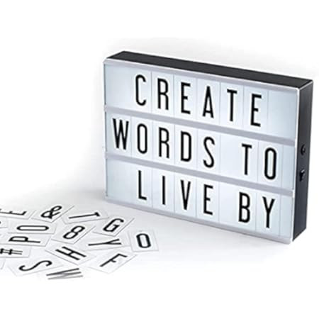 My Cinema Lightbox - RGB Color Changing Cinema Light Box Mini - 100 LED Light Letters and Numbers -  | Amazon (US)