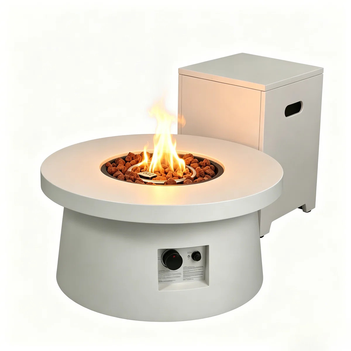 30" Round Propane Fire Pit Table \u2013 50,000 BTU CSA Certified, 2-in-1 with Removable Lid, Hidd... | Wayfair North America