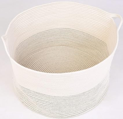 INDRESSME XXXLarge Cotton Rope Basket 21.7" x 21.7" x 13.8" Woven Baby Laundry Basket for Blanket... | Amazon (US)