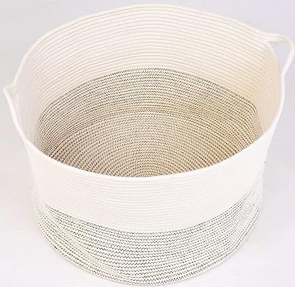 INDRESSME XXXLarge Cotton Rope Basket 21.7" x 21.7" x 13.8" Woven Baby Laundry Basket for Blanket... | Amazon (US)