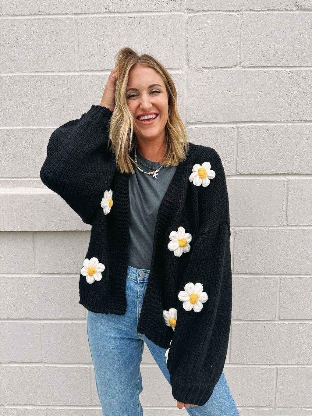 bloom this way daisy pop cardigan | Etta & East