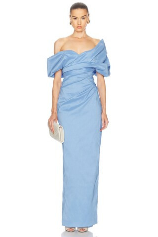 Rachel Gilbert Gia Gown in Vista Blue - Blue. Size 2 (also in 0). | FWRD 