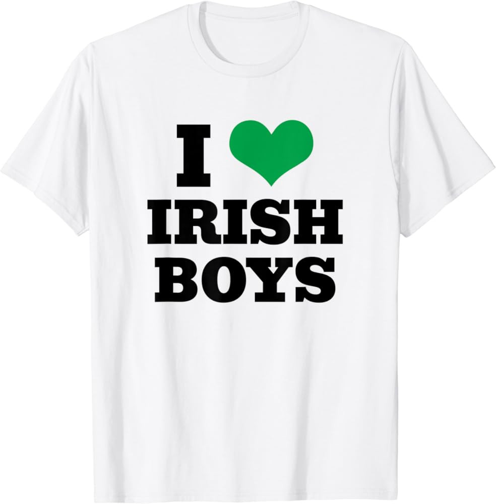 I Love Irish Boys Heart T-Shirt | Amazon (US)