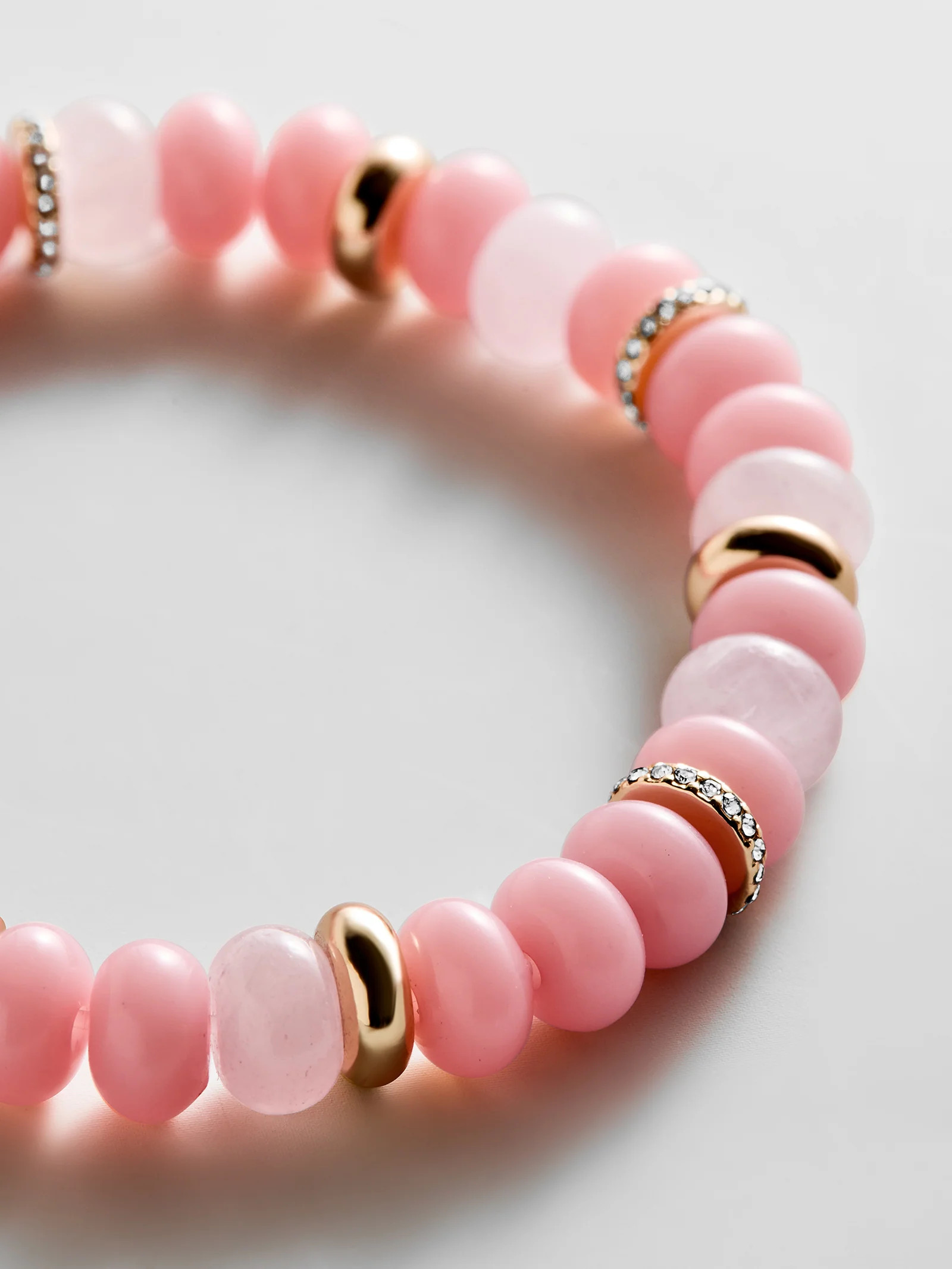 Kelly Semi-Precious Beaded Bracelet - Pink Opal | BaubleBar