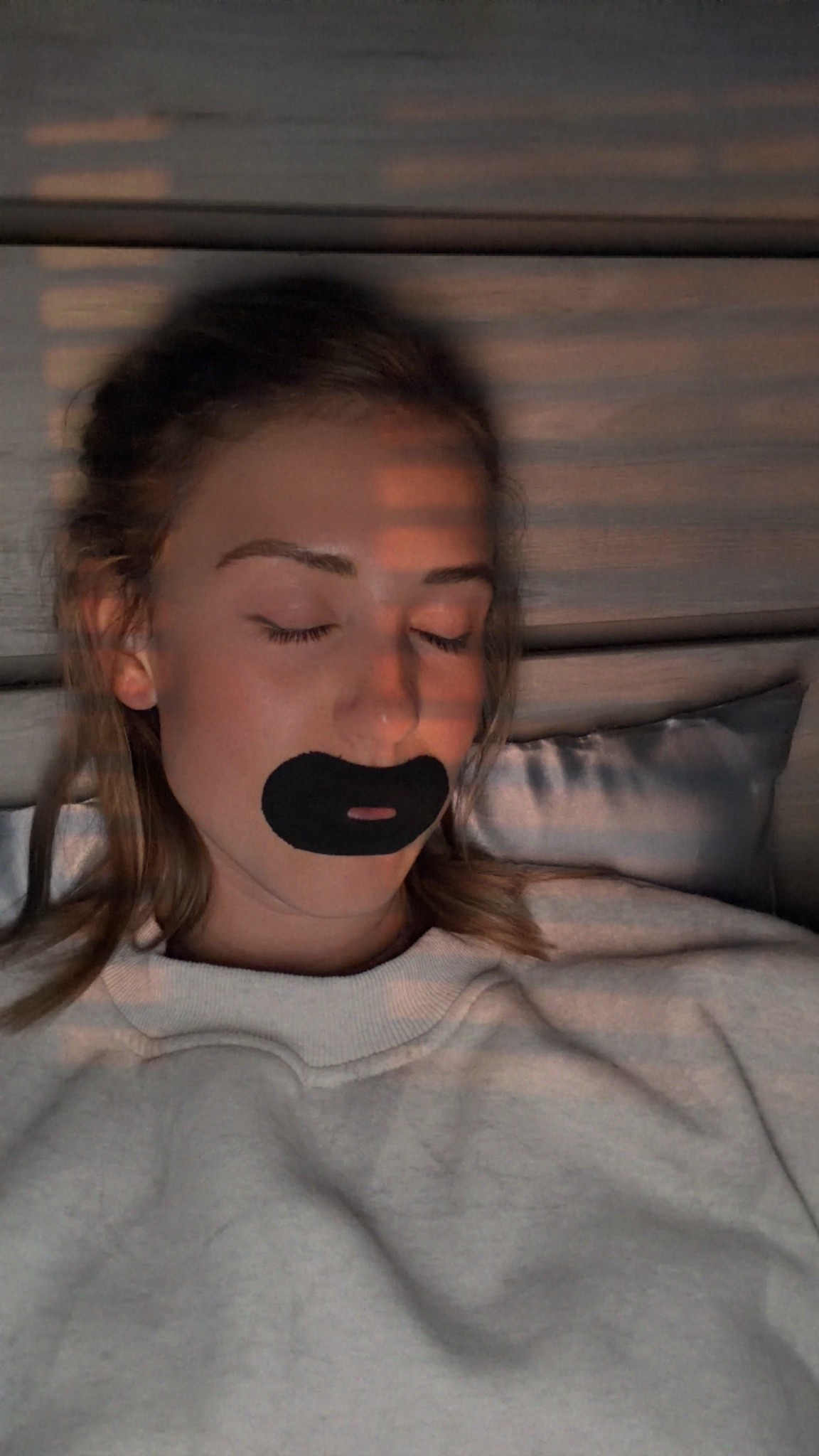 Mouth tape…. With a little peep hole lol 

Mom’s know ya gotta be able to yap back to your toddler 🤣🤪

#LTKdayinmylife #LTKselfcare #LTKBeauty
