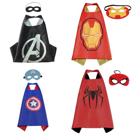 4 Set Superhero Costumes - Capes and Masks with Gift Box by Superheroes | Walmart (US)
