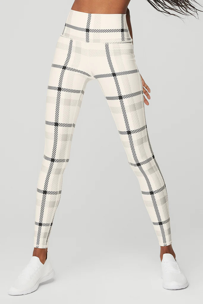 Airlift High-Waist Magnified Plaid Legging | Alo Yoga (US)