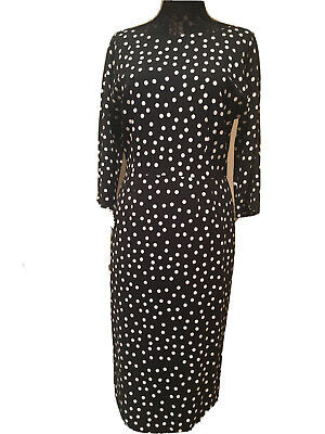 New DOLCE & GABBANA Black/White Polka Dot Midi Dress Size US 14 /IT 50 Italy  | eBay | eBay US