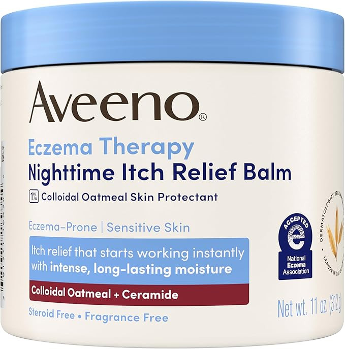 Aveeno Eczema Therapy Nighttime Itch Relief Balm, Colloidal Oatmeal Formula Instantly Soothes Itc... | Amazon (US)