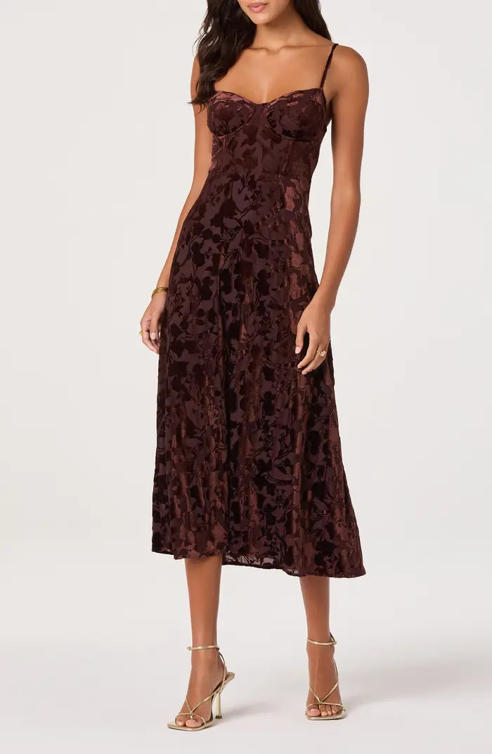 Underwire Burnout Velvet Cocktail Dress | Nordstrom