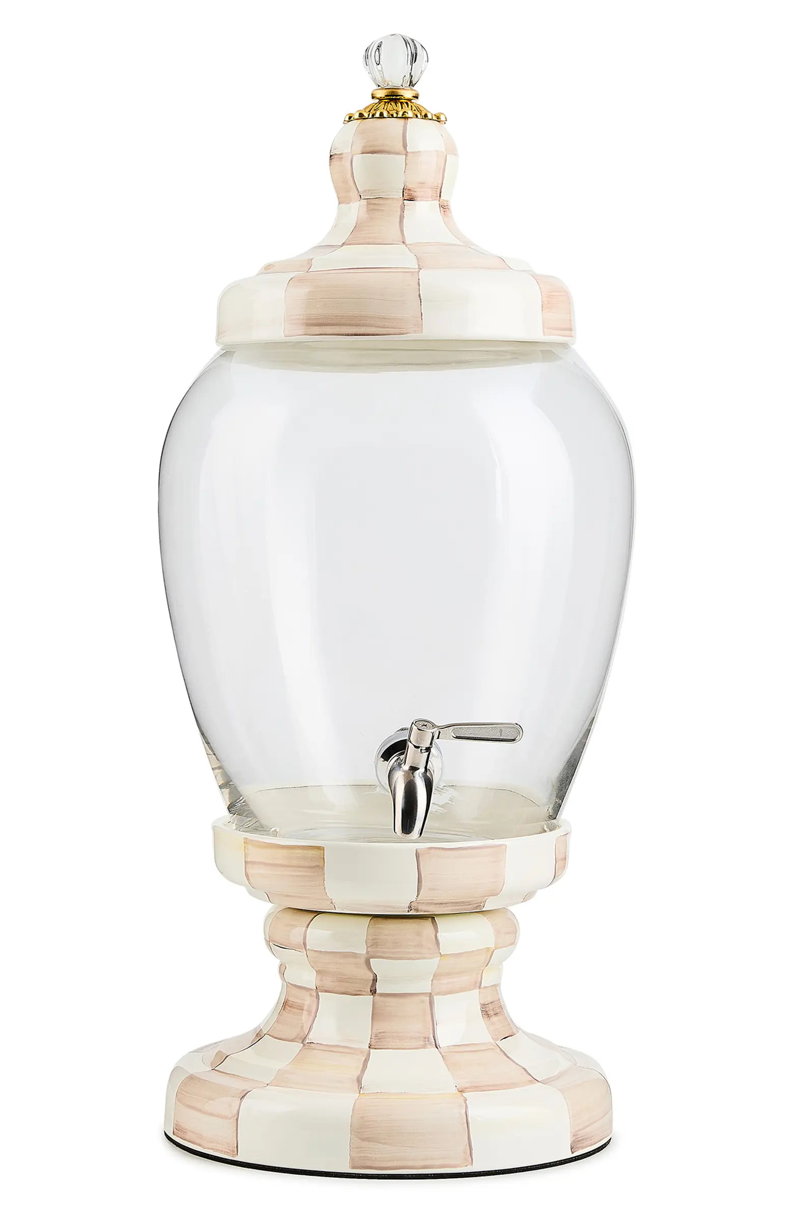 Mocha Check Enamel Beverage Hostess | Nordstrom