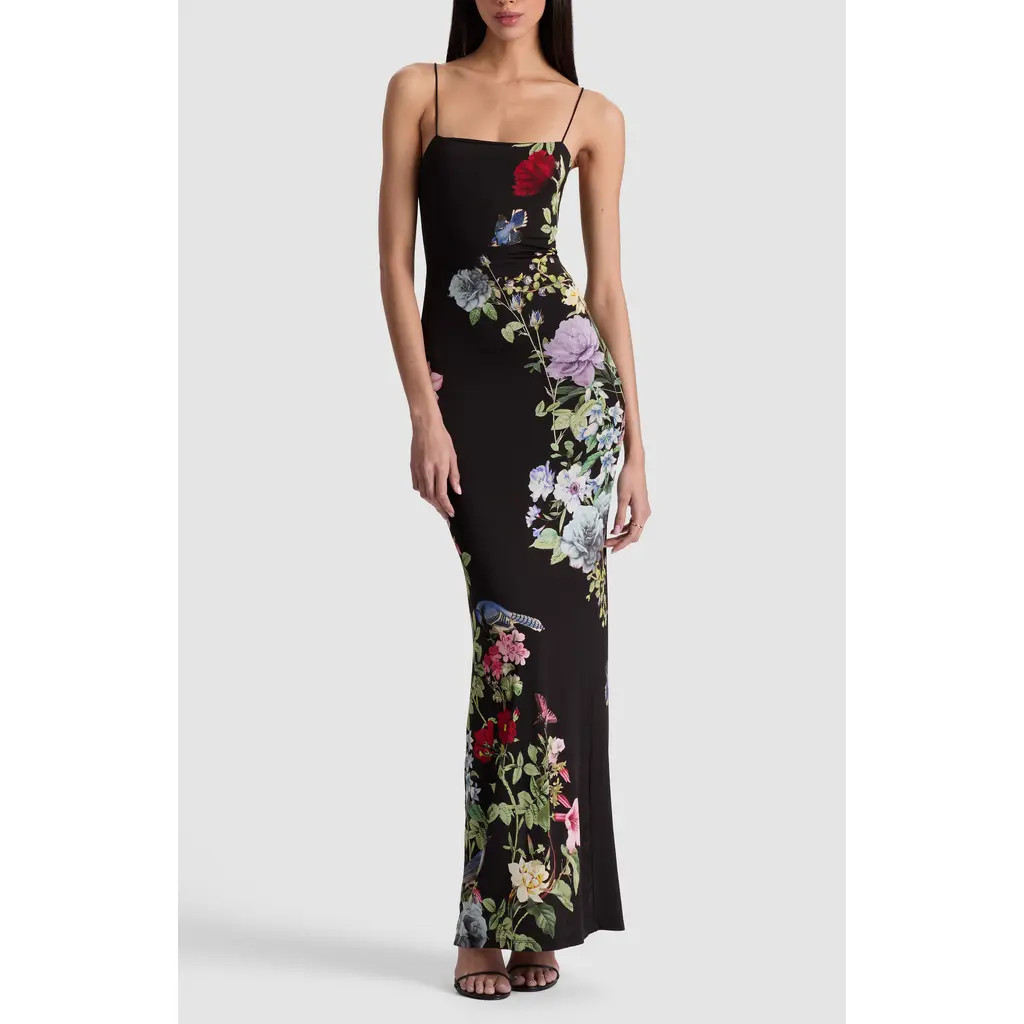 Alice + Olivia Fifi Floral Column Maxi Dress in Venus Floral at Nordstrom, Size 4 | Nordstrom