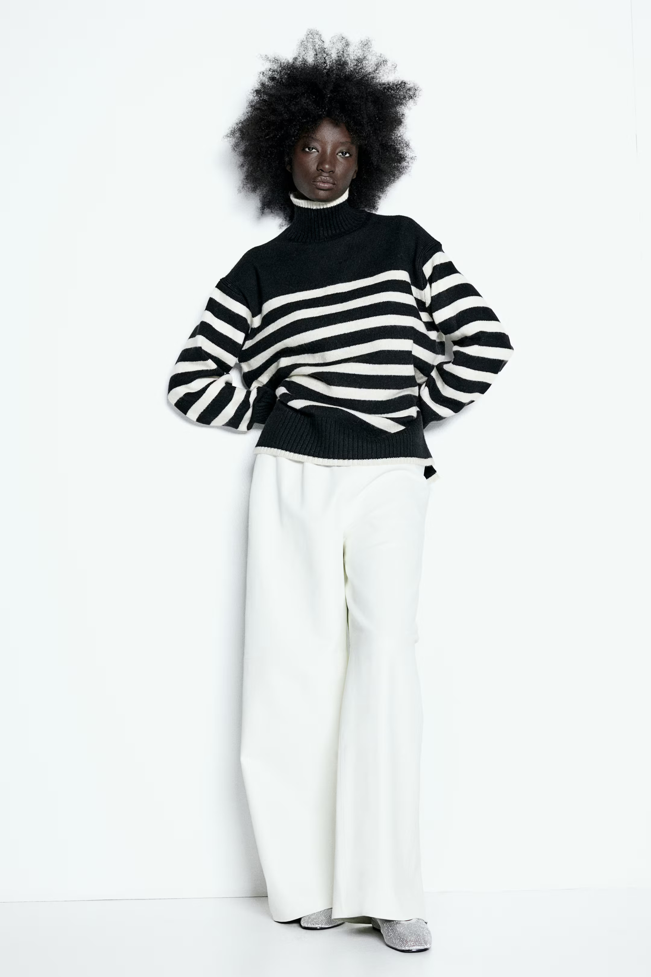 Oversized polo-neck jumper - Dark khaki green - Ladies | H&M GB | H&M (UK, MY, IN, SG, PH, TW, HK)