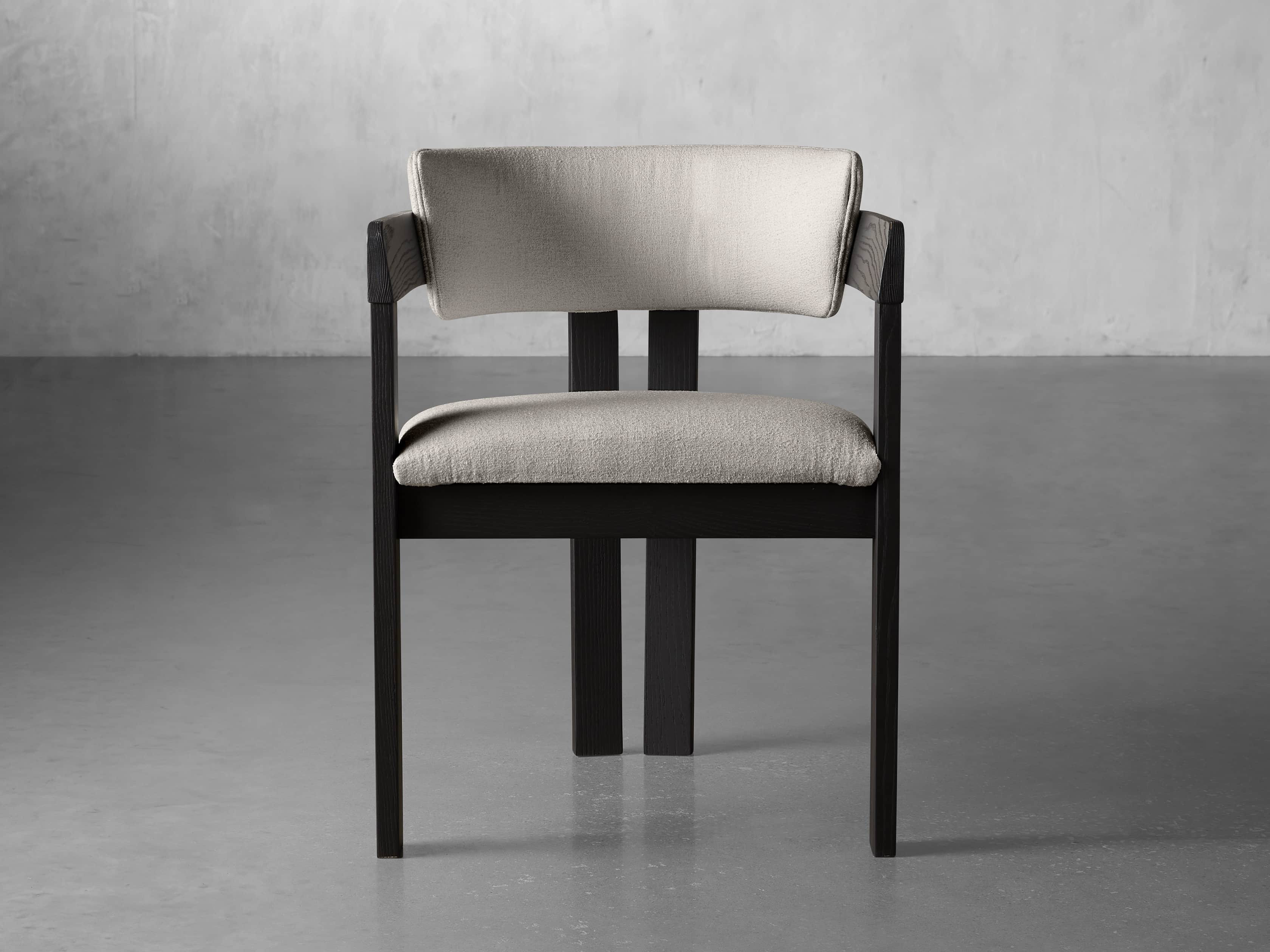 Rodin Dining Arm Chair in Vesuvio Black | Arhaus