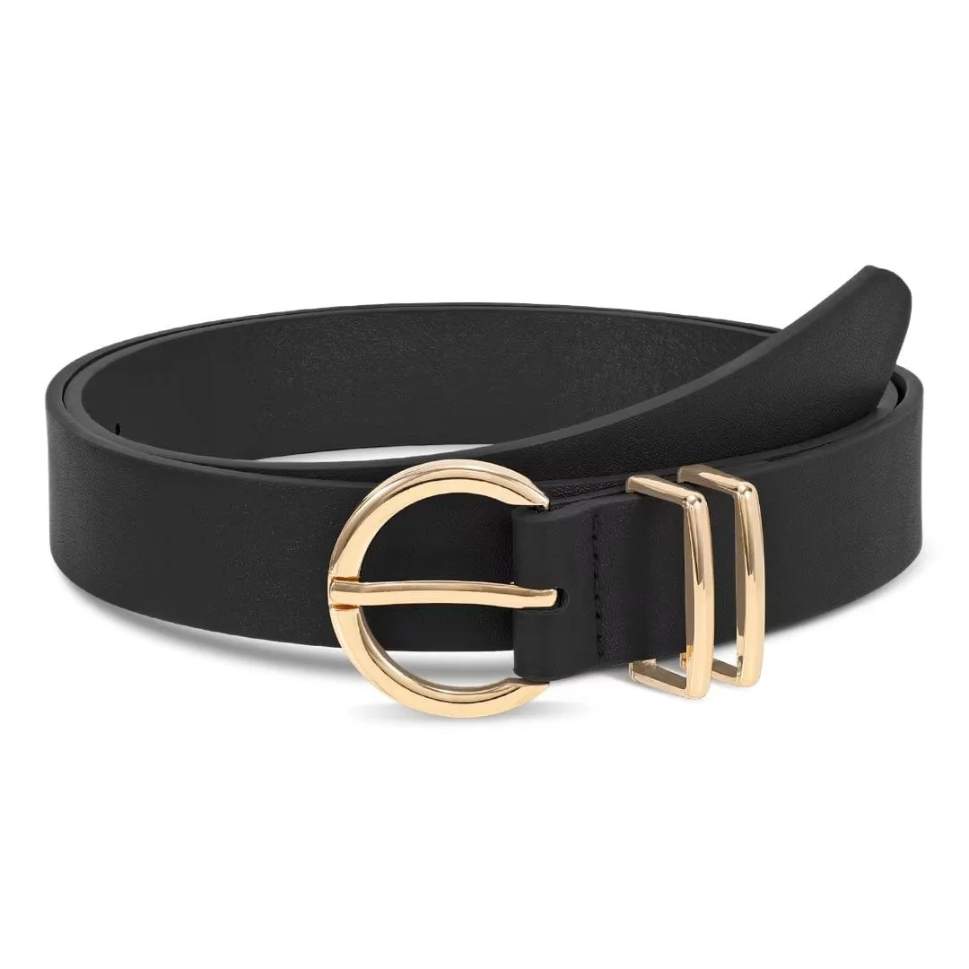 JASGOOD Black Belts for Women, Womens Leather Belt for Jeans Dress | Walmart (US)
